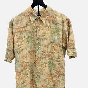 Tori Richard Vintage Honolulu Hawaiian Aloha Cotton Lawn Shirt Made in USA Large